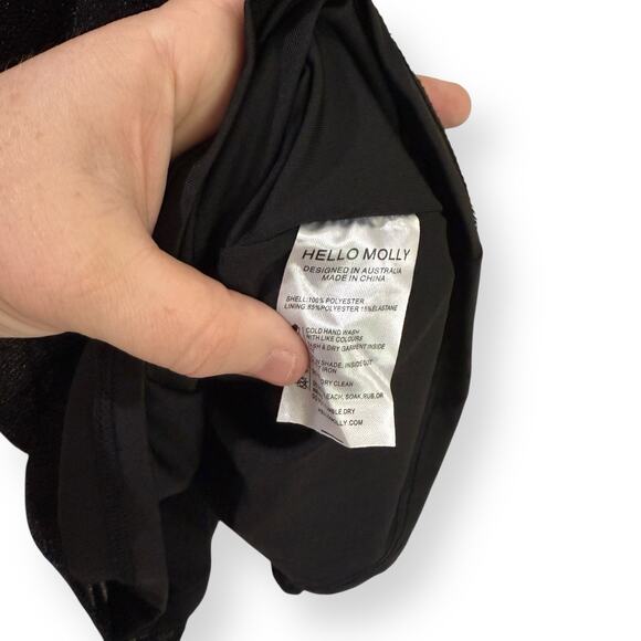 NWT HELLO MOLLY Tempting Decision Mini Dress Black Glitter Size XS Side Cutout - Picture 8 of 13